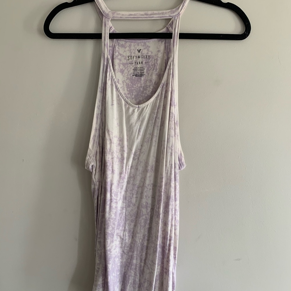 soft & sexy purple and white tank top